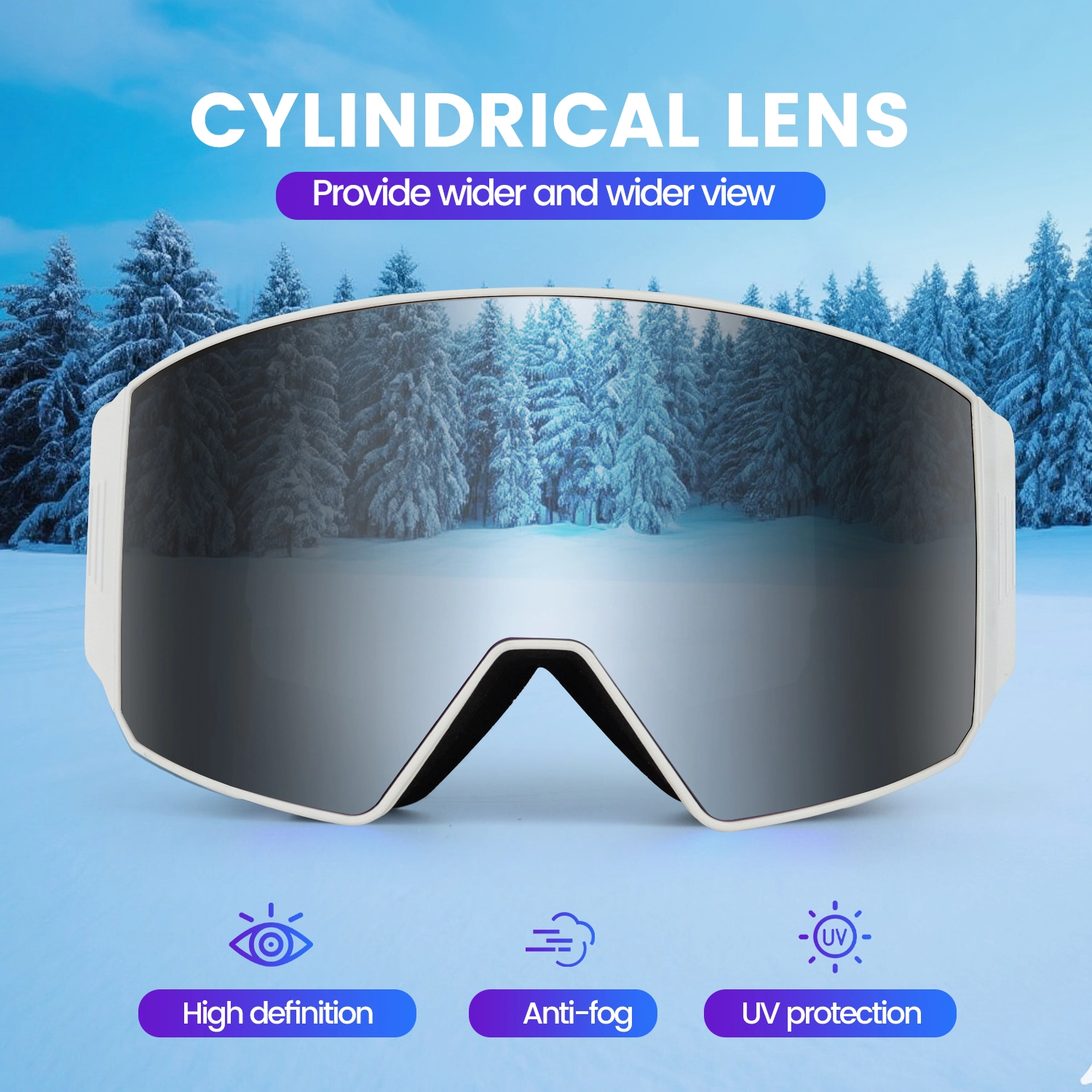 Interchangeable Lens Magnetic Ski Goggles